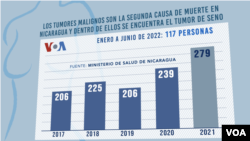 Infographie des tumeurs au Nicaragua.  Sergio Valence, VOA