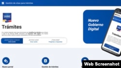 Sur la photo, une capture d'écran du site officiel du gouvernement vénézuélien indiquant les procédures de traitement du passeport.