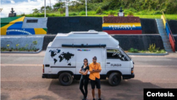 Le couple vénézuélien a voyagé dans neuf pays de la région.