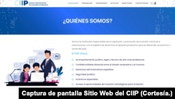 Capture d'écran prise par VOA le 24 janvier 2024 sur le site officiel du Centre international pour l'investissement productif du Venezuela, présidé par l'homme d'affaires colombien Alex Saab, où sont décrits ses objectifs.