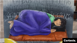 Dans ses peintures, il reflète également ce qu'il a lui-même vécu : dormir sur un carton dans la rue.