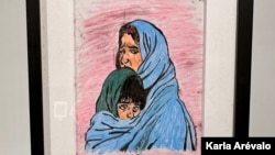 Œuvre 'Pour l'amour', de Génesis, 10 ans. [Fotografía Karla Arévalo, VOA]