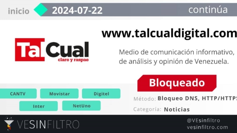 Au moins 10 sites Internet ont été bloqués au Venezuela depuis le début de la campagne électorale