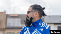 Le Vénézuélien Wilfredo Alvarenga lors d'un entraînement au club Deportivo Canillas.