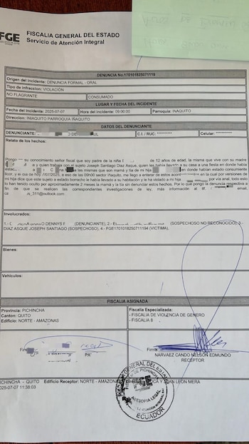 La plainte contre Santiago Díaz