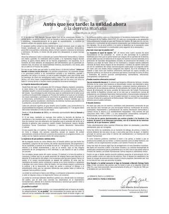 La lettre publiée par Luis
