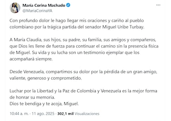 Le message de María Corina