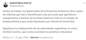 Déclaration de Gabriel Boric