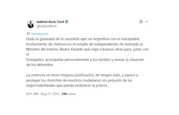 Message de Gabriel Boric