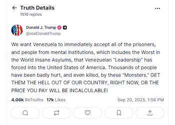 Le message de Donald Trump