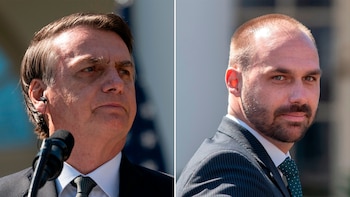 Jair Bolsonaro et Eduardo Bolsonaro.