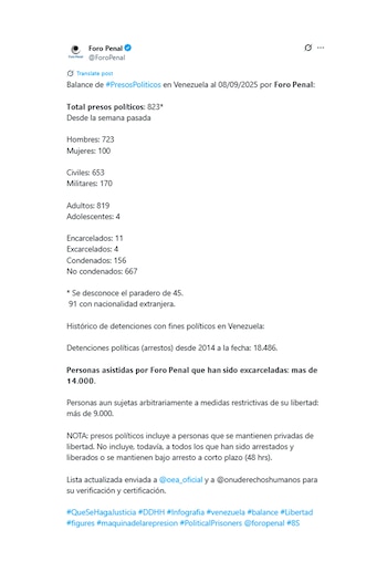Le message du Forum criminel