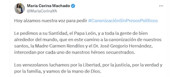 Le message de María Corina