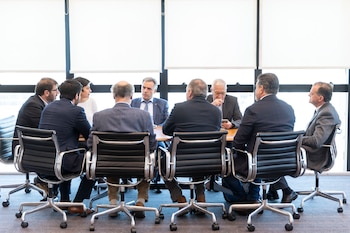 Orsi avec les dirigeants de