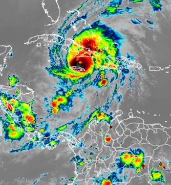 L'ouragan Melissa vu de