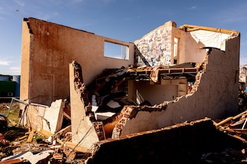 Vestiges d'une maison détruite