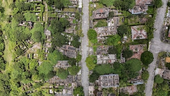 Vue aérienne de l'un des