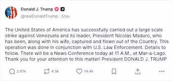 Le président américain Donald Trump affirme