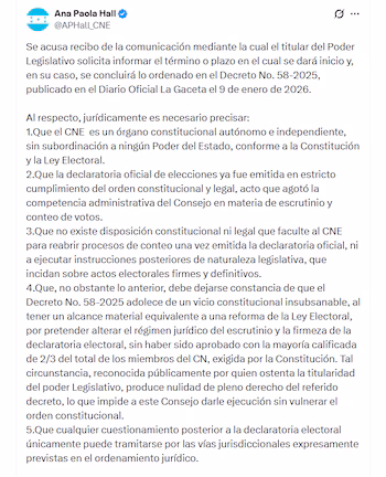 Le message du président