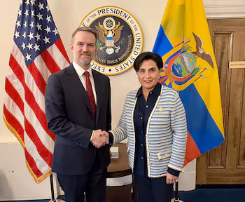 La ministre équatorienne des Affaires étrangères, Gabriela Sommerfeld