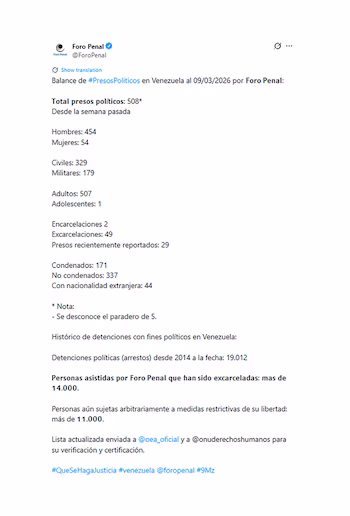 Le message du Forum Pénal