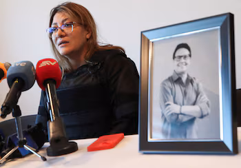 Verónica Sarauz, veuve de l'ancien candidat