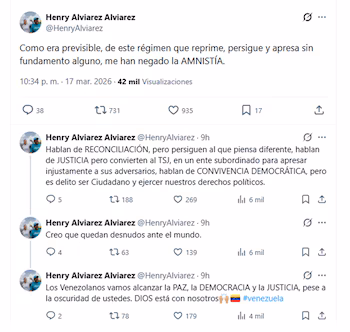 Message d'Henry Alviárez