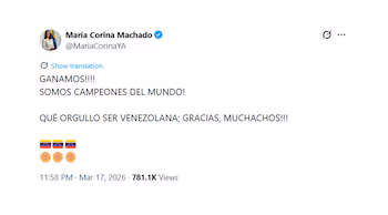 Message de María Corina