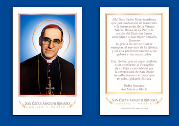 Prière à Saint Romero. (Autorisation : Conférence épiscopale du Salvador)