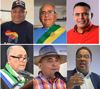 Les maires chavistes Danilo Añez Polanco, Alberto Sobalvarro et Jorge Nava Paz, ainsi que les opposants Nervis Sarcos, Fernando Loaiza et Rafael Ramírez
