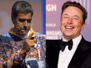 Combinaison de photographies du président du Venezuela, Nicolás Maduro (à gauche), et du PDG de Tesla Motors, Elon Musk. EFE/Miguel Gutiérrez/Caroline Brehman