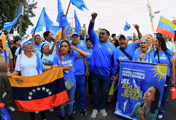 Les Vénézuéliens ont exigé des élections libres et la libération des prisonniers politiques à Maracaibo, le 30 mai 2026 (REUTERS/Issac Urrutia)