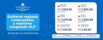 Nouveaux prix des carburants en vigueur pour la semaine du 2 au 8 mai 2026. Le Gouvernement maintient la subvention extraordinaire (Courtoisie @MIC_RD).