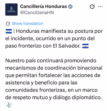 Le ministère des Affaires étrangères a souligné l'importance de renforcer les mécanismes de coordination binationale entre les deux pays. (PHOTO : X / Ministère des Affaires étrangères du Honduras)