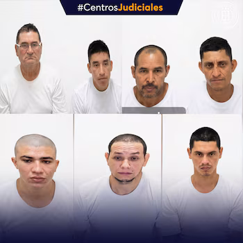 Quatre des personnes reconnues coupables, dont Geovanni Vásquez et Óscar Huezo, ont été condamnées à des peines de 51 ans de prison pour des accusations supplémentaires d'association de malfaiteurs et de complot. (Autorisation : Centres judiciaires)