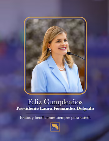Message publié par la Maison présidentielle du Costa Rica à l'occasion de l'anniversaire du président. Crédit : Présidence de la République