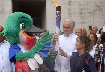 La flamme des Jeux d'Amérique centrale et des Caraïbes a été allumée à Teotihuacán le 11 avril et atteindra la vasque le 24 juillet 2026. (Autorisation : gouvernement de la République dominicaine)
