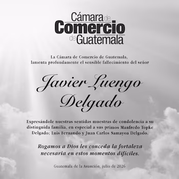 La Chambre de Commerce du Guatemala a été l'un des organismes privés qui ont exprimé leur douleur après l'accident de l'avion TG-PIP, où voyageaient deux hommes d'affaires.