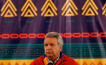 Lenin Moreno propose une conférence de presse à Cochasqui, Équateur, le 25 mai 2017. REUTERS/Mariana bazo