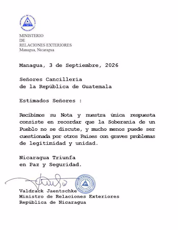 Le Guatemala a exprimé sa préoccupation face à la réforme au Nicaragua qui restreint la participation des opposants et reporte les élections générales de 2026 à 2027.