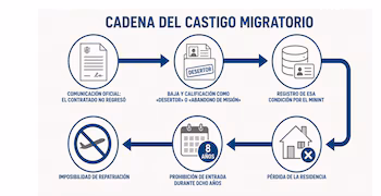 Chaîne de sanctions à l'immigration : la déclaration de « déserteur » ou « d'abandon de mission » entraîne l'enregistrement de cette condition (Autorisation : Brigades Médicales Cubaines).