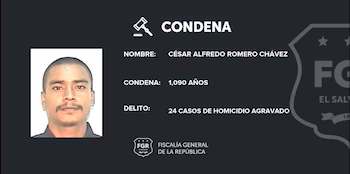 César Alfredo Romero Chávez, leader du MS-13 reconnu coupable de 24 homicides aggravés, dont celui de Carlos Darío Herrera Maldonado (Autorisation : FGR).