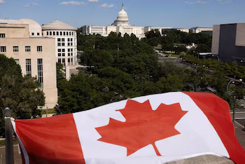 Vue du Capitole des États-Unis depuis l'ambassade du Canada à Washington, DC, États-Unis, le 2 juin 2026. REUTERS/Anna Rose Layden