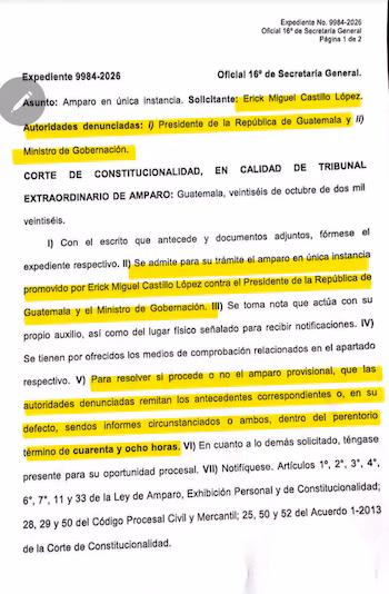 La Cour constitutionnelle a fixé un délai de 48 heures au président Bernardo Arévalo pour présenter des rapports sur les récents actes de violence.